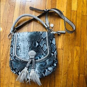 Big Buddha Snakeskin Shoulder Bag H is 13” / W 13”